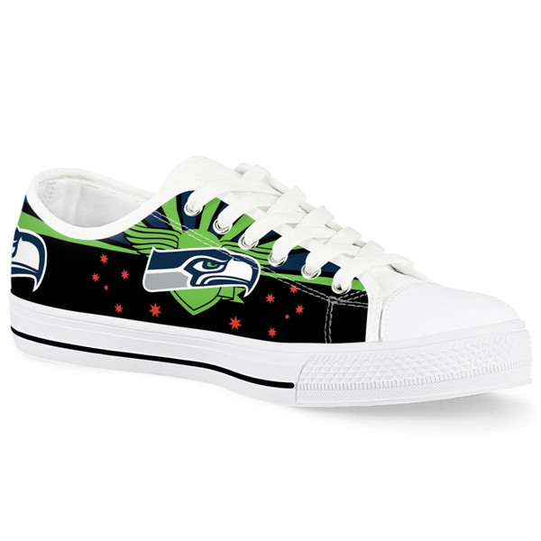 Women's Seattle Seahawks Low Top Canvas Sneakers 006